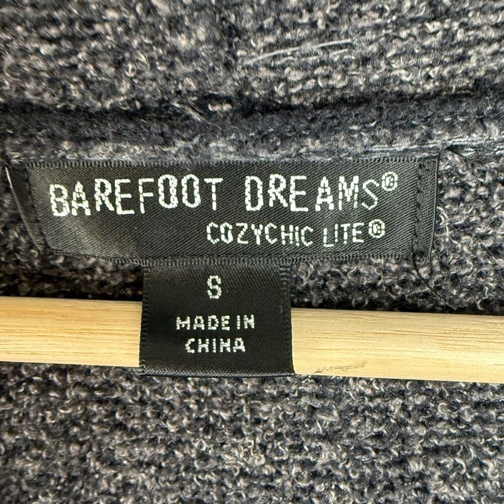 Barefoot Dreams CozyChic Lite Hooded Open Cardigan Carbon Gray Small - Picture 5 of 11